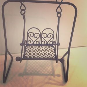Miniature garden swing
